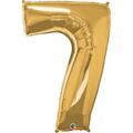 Anagram 42 in. Number 7 Gold Shape Air Fill Foil Balloon 87842
